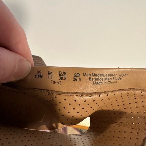 Franco Sarto Fina Tan Peep Toe Bootie Block Heels - Picture 2 of 9